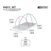 Barraca Camping para até 5 Pessoas INDY GT 4/5 NTK Nautika