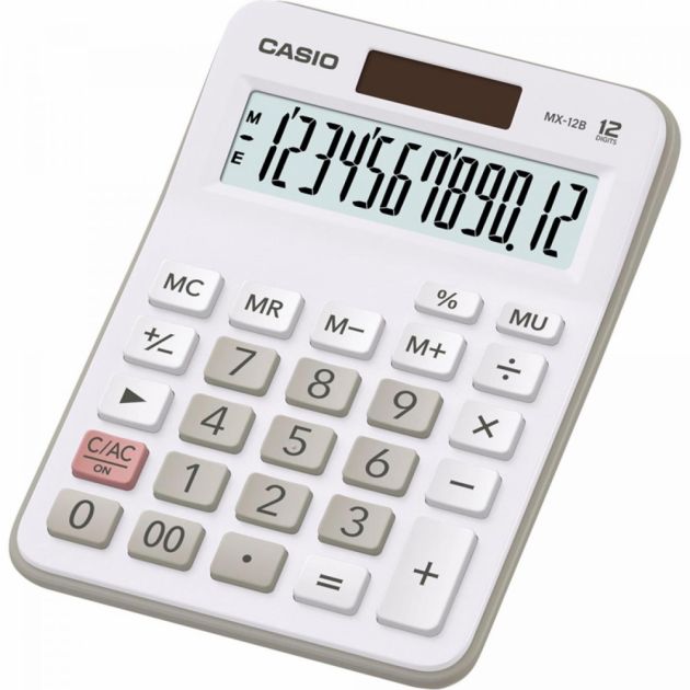 Calculadora De Mesa 12 Digitos Branca MX12B-WE CASIO Na Palure